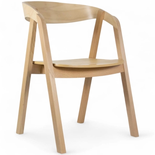 Przejdź do produktu Krzesło sztaplowane HUGO BUK – lite drewno bukowe, siedzisko ze sklejki