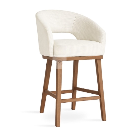 Hoker INES PRO SUPREME – niski, tapicerowany, orzechowe nogi - ewoodland.pl