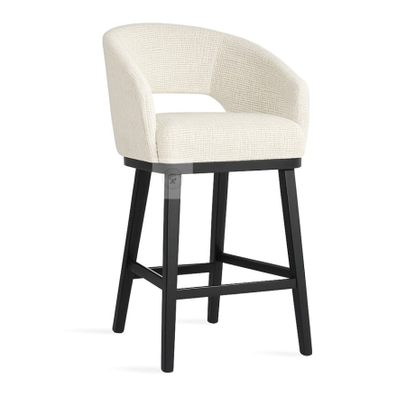 Hoker INES PRO SUPREME – niski, tapicerowany, czarne nogi - przód - ewoodland.pl