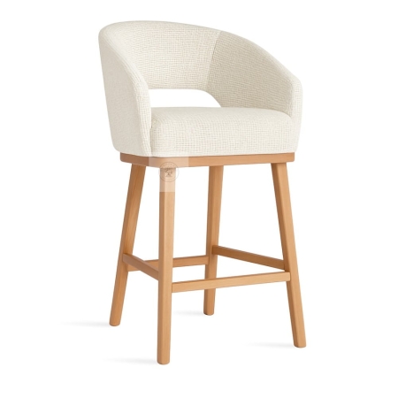 Hoker INES PRO SUPREME – niski, tapicerowany, nogi dąb - ewoodland.pl