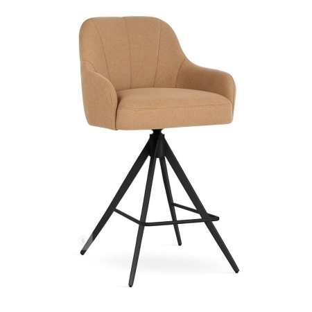 Hoker niski TULIP SUPREME TWIST - widok frontalny, tkanina ciepły beż ewoodland.pl