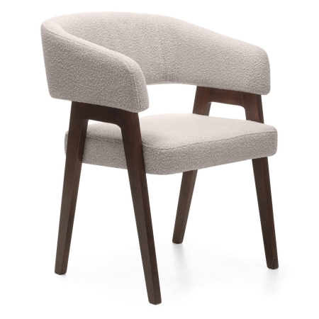 Krzesło KOBE tapicerowane boucle Loop 6 orzech – profil – ewoodland.pl