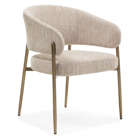 Krzesło UMBRA z beżową tapicerką i mosiężnymi nogami – profil – ewoodland.pl