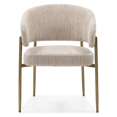 Krzesło UMBRA beżowe w stylu glamour – widok od frontu – ewoodland.pl