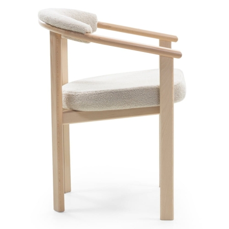 Krzesło MARIS beżowe boucle Lambi 5 – bokiem – ewoodland.pl