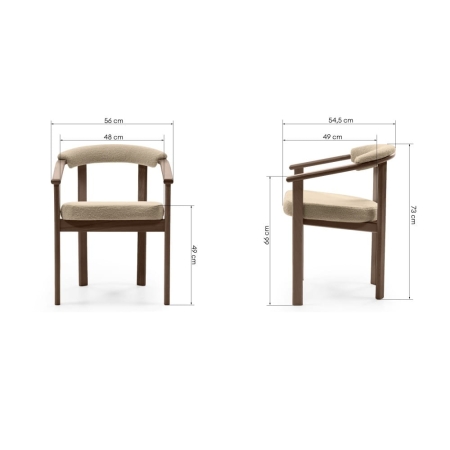Krzesło MARIS w stylu japandi wymiary – ewoodland.pl