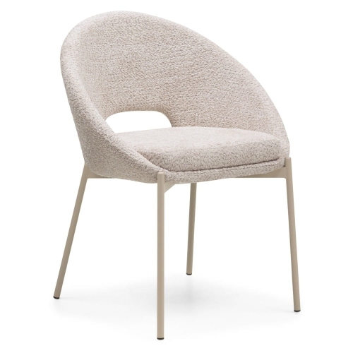 Przejdź do produktu Krzesło tapicerowane LUIGI – beżowa tkanina premium, beżowe nogi