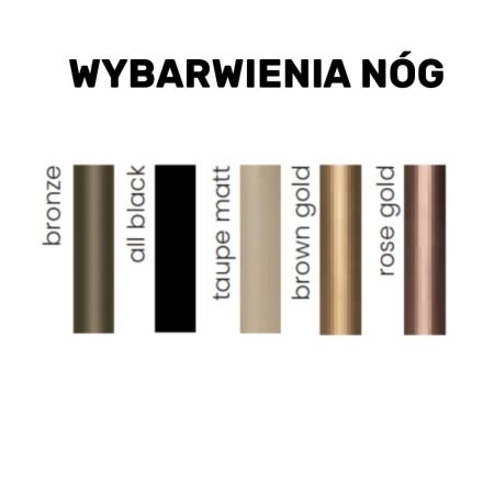 Kolory nogi krzesła ASSEN - czarny, taupe, złoto brązowe, brąz ewoodland.pl