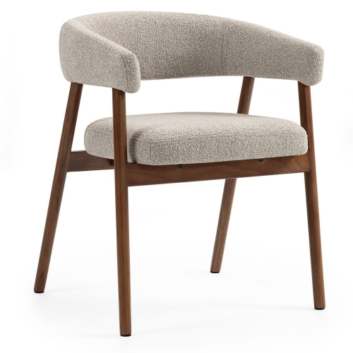 Przejdź do produktu  Krzesło GIOVANI – jasnoszara tkanina, drewno dębowe jasno brązowe