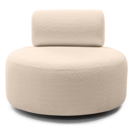 Fotel boucle w kolorze beżowym, tkanina Anthology 3 – widok z przodu – ewoodland.pl