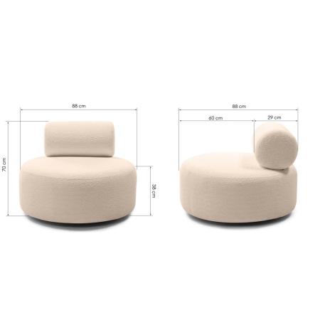 Wymiary fotela w tkaninie Anthology 3 boucle – kolor beżowy – ewoodland.pl