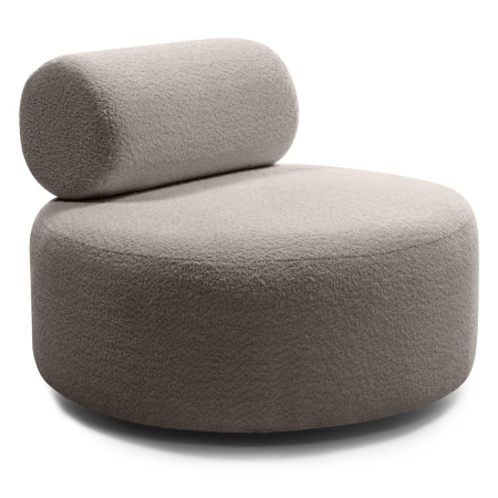 Brązowoszary fotel boucle tapicerowany tkaniną Anthology 6 – widok z profilu – ewoodland.pl