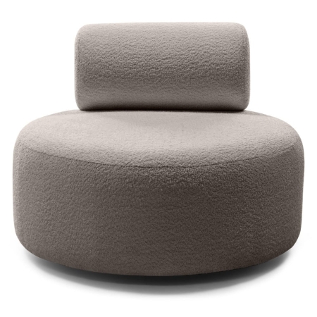 Fotel boucle w tkaninie Anthology 6, kolor brązowoszary – widok z przodu – ewoodland.pl