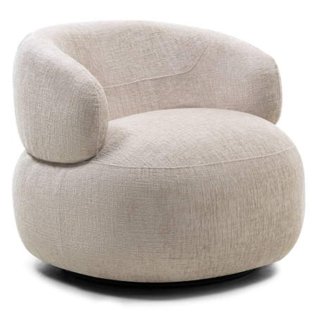 Fotel obrotowy RUMBLE jasnobeżowy – przód, miękka tkanina szenilowa ewoodland.pl