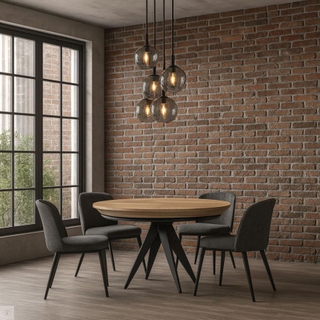 Stół LISA 130–230 cm w loftowej jadalni – aranżacja wnętrza | ewoodland.pl