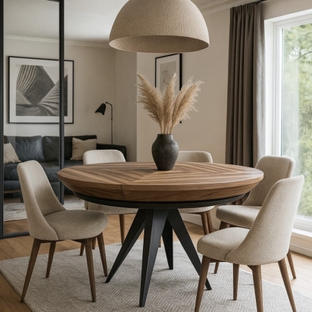 Stół LISA 130–230 cm w eleganckim wnętrzu z akcentami premium | ewoodland.pl