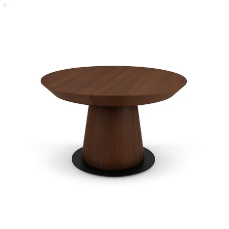 Stół okrągły ELEN 130 cm – widok z przodu, orzech | ewoodland.pl