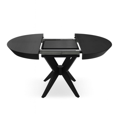 Stół KATE okrągły czarny fornir - prowadnice, ewoodland.pl