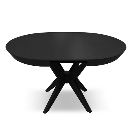 Stół KATE okrągły czarny fornir - rozłożony ewoodland.pl