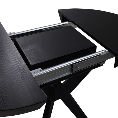 Stół KATE okrągły czarny fornir - wkładki, ewoodland.pl