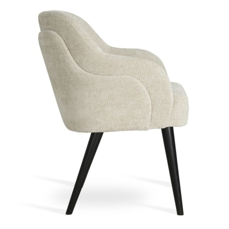 Krzesło tapicerowane na drewnianych nogach AURIN - widok boku, ewoodland.pl