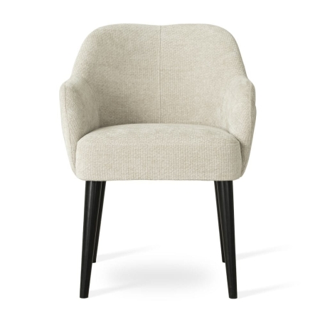 Krzesło tapicerowane na drewnianych nogach AURIN - widok frontu, ewoodland.pl