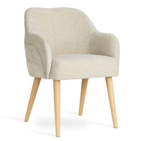 Krzesło tapicerowane na drewnianych nogach AURIN - bukowe nogi, ewoodland.pl