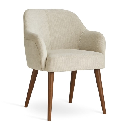 Krzesło tapicerowane na drewnianych nogach AURIN - bukowe nogi w wybarwieniu orzechowym, ewoodland.pl