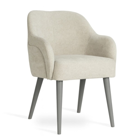 Krzesło tapicerowane na drewnianych nogach AURIN - szare bukowe nogi, ewoodland.pl