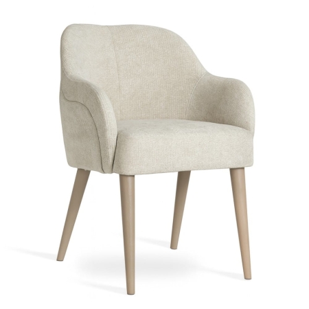 Krzesło tapicerowane na drewnianych nogach AURIN - kaszmirowe bukowe nogi, ewoodland.pl