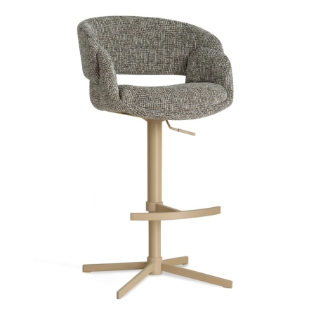 Obrotowy hoker tapicerowany FROYD, noga taupe, ewoodland.pl