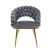 Krzesło tapicerowane BUBBLE, velvet w kolorze szarym, złote nogi, ewoodland.pl - front