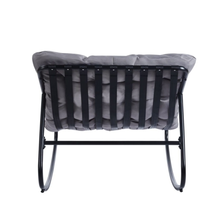 Fotel bujany RELAXO z pikowaną szarą poduchą, ewoodland.pl - tył