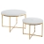 Zestaw stolików kawowych MARBLE DUO, okrągłe, imitacja białego marmuru, złote nogi, ewoodland.pl