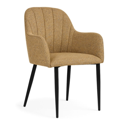 Krzesło TULIP – tkanina Hevre, melanżowa struktura, widok z przodu | ewoodland.pl