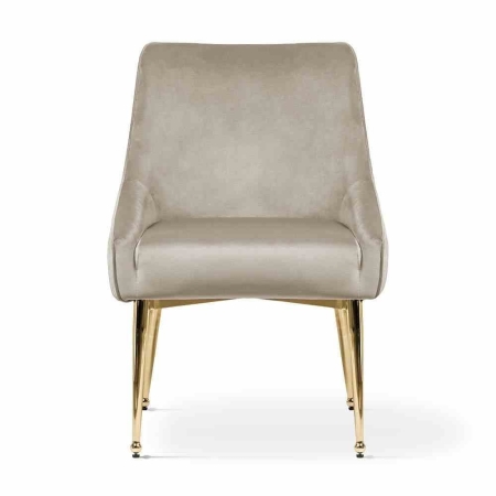 Frontowy widok krzesła LEON – nowoczesny styl i welur | ewoodland.pl