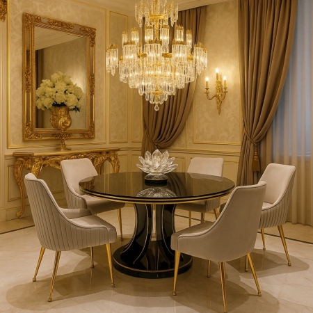 Krzesło tapicerowane LEON - w nowoczesnej jadalni | ewoodland.pl