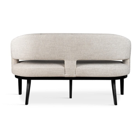 Ławka tapicerowana ALKMAAR – tkanina Bouclé Copenhagen, widok z tyłu – ewoodland.pl