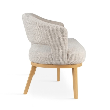 Ławka tapicerowana ALKMAAR – tkanina Bouclé Copenhagen, profil boczny – ewoodland.pl