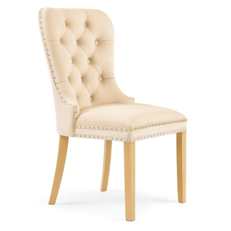 Eleganckie krzesło MADAME, zdobione, tkanina bluvel 22, bukowe nogi