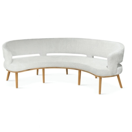 Ławka tapicerowana ALKMAAR ROUND 240 - widok profilowy ewoodland.pl