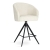 hoker tapicerowany SENI SUPREME TWIST M na metalowej podstawie, widok profilowy, tkanina kremowa – ewoodland.pl