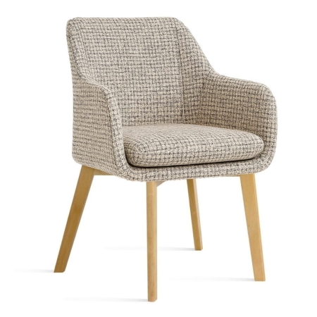 Zdjęcie profilowe krzesła HUAN w tkaninie COCO na drewnianych nogach ewoodland.pl