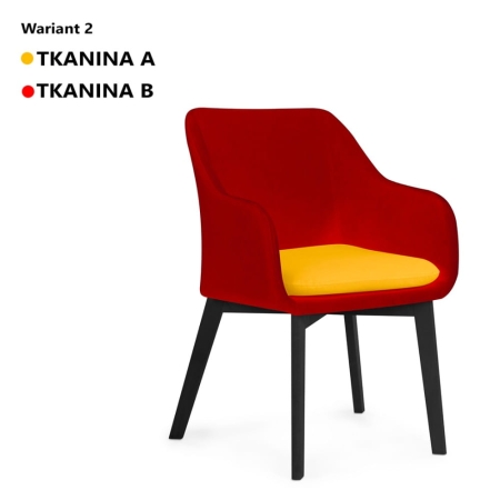 Zdjęcie profilowe krzesła HUAN na drewnianych nogach, wariant nr 2 ( 2 tkaniny ) ewoodland.pl