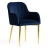 Eleganckie krzesło tapicerowane Tulip Glamour, granatowy velvet, złote nogi w połysku