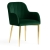 Eleganckie krzesło tapicerowane Tulip Glamour, zielony velvet, złote nogi w połysku