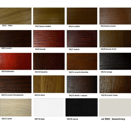 Wybarwienie drewna - widok 11 kolorów do wyboru ewoodland.pl