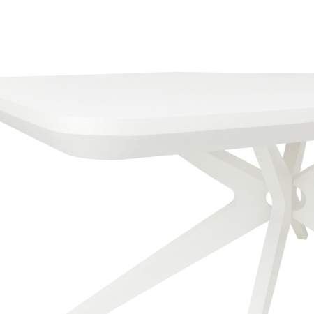 Stół z forniru dębowego Martin, lakierowany na biało zbliżenie