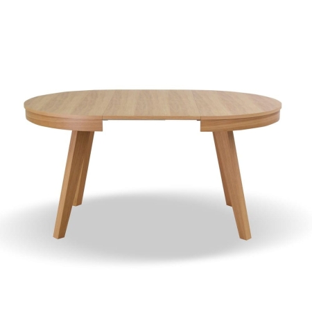 Okrągły, rozkładany stół Salvador, fornir dębowy - rozłożony