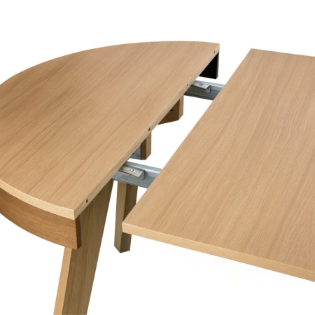 Okrągły, rozkładany stół Salvador, fornir dębowy - zbliżenie wkładka